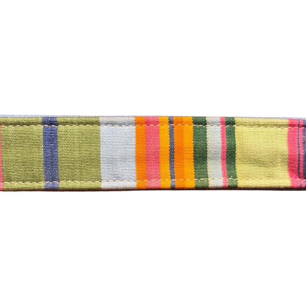Leather Man Ltd Men's Sz 36 Multi Color Stripe Leather Belt Preppy - Picture 9 of 10